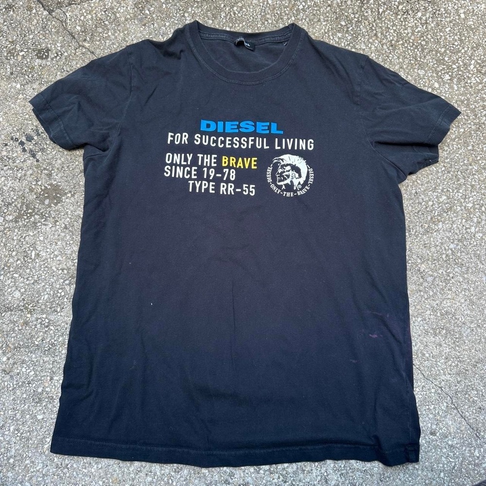 Diesel T-Diego-XB "For Successful Living / Only The Brave" Graphic T-Shirt Sz Lg